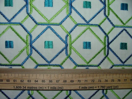 15 Metres Karuba Indigo Embroidered Fabric Upholstery Curtain RRP £675.00 - Picture 13 of 16