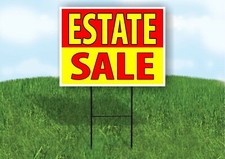 ESTATE SALE RED YELLOW Plastic Yard Sign ROAD SIGN with Stand