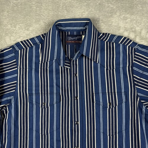 Vintage Wrangler Brushpopper Hemd Herren Große 15 1/2 - 34 X Long Tails Western - Bild 5 von 10