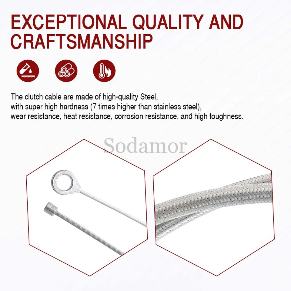 Línea de cable de embrague 71" 180 cm para Harley Softail Heritage Road King Sportster Foto 3 de 4