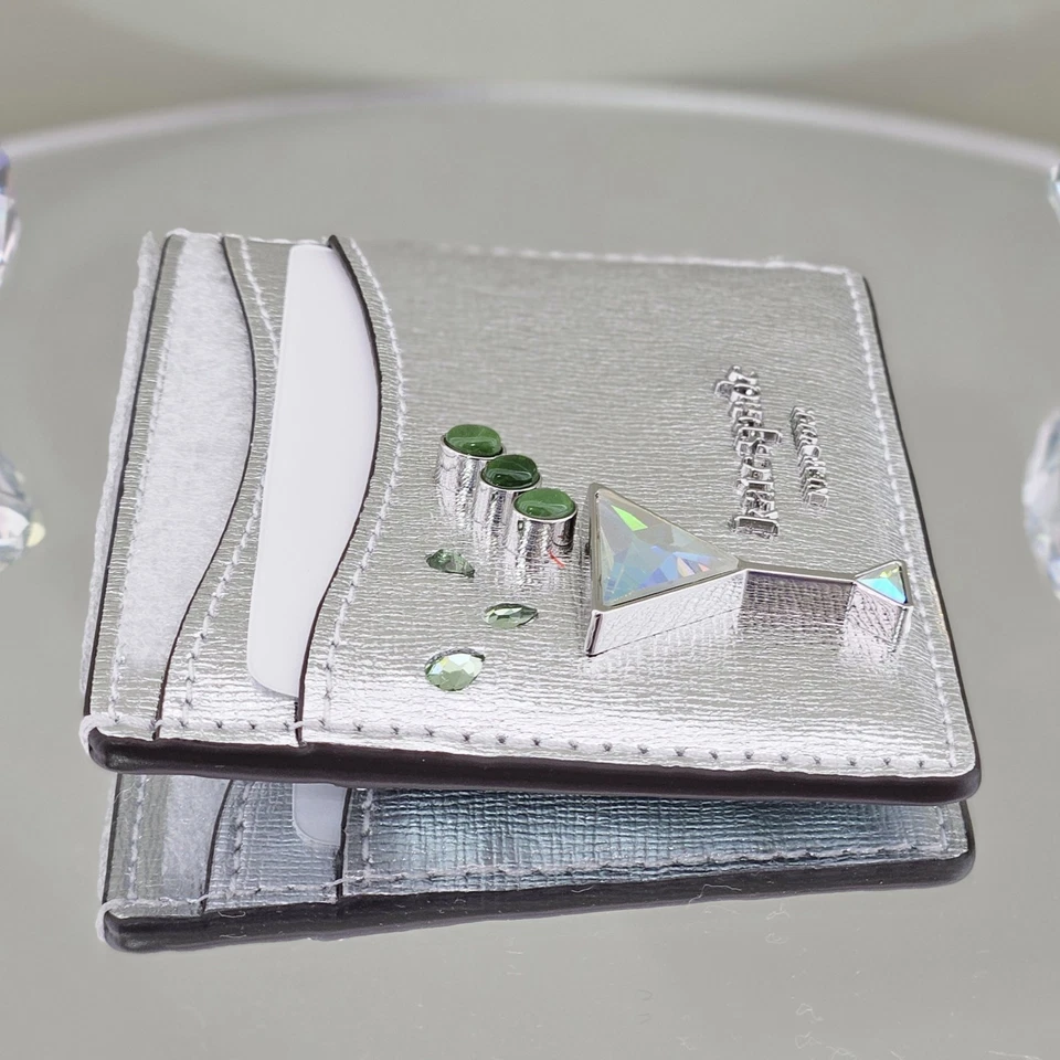 Estuche para Tarjetas Kate Spade Plateado Multi Agitado No Agitado Martini Cuero Metálico Foto 2 de 4