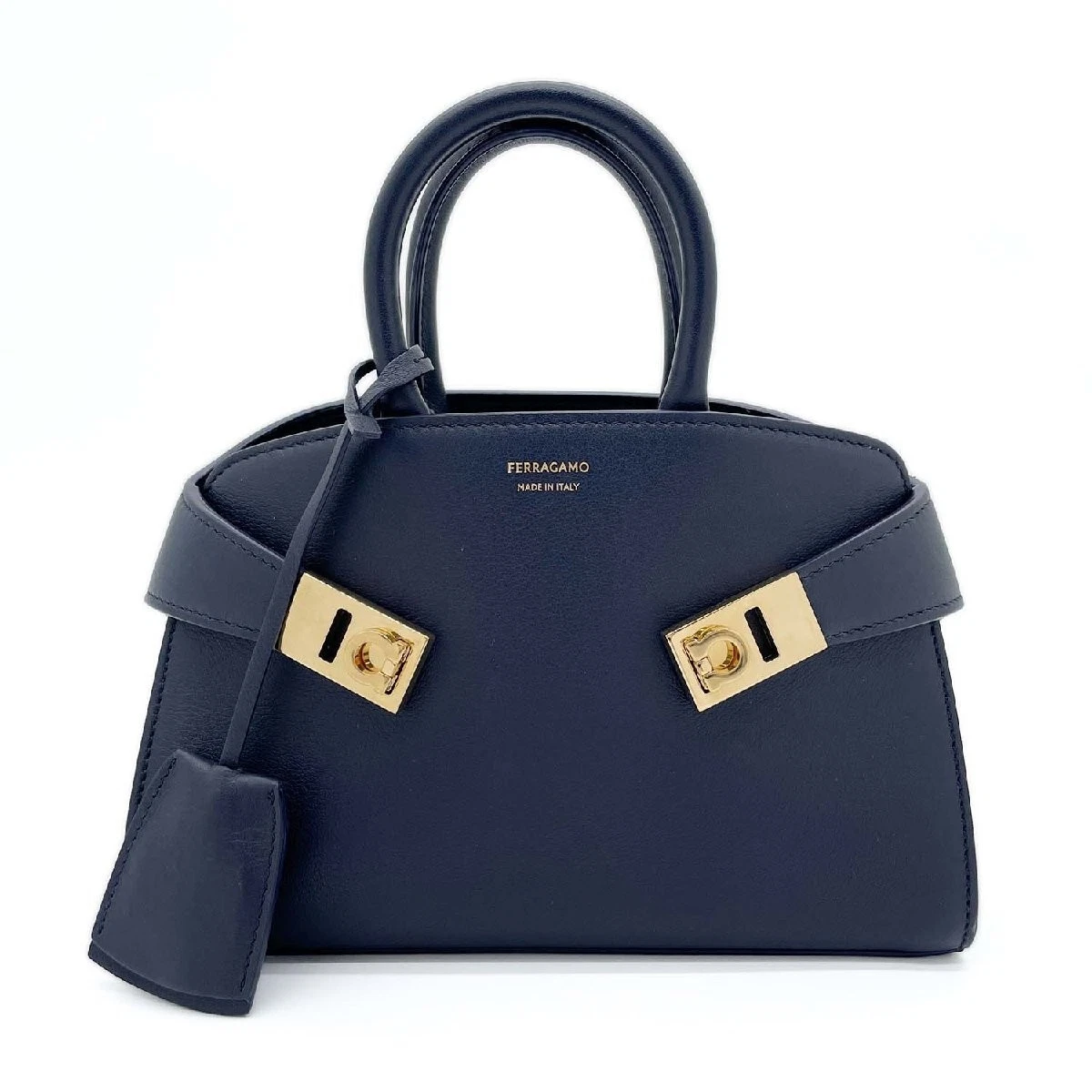 Salvatore Ferragamo Leather Exterior Blue Bags & Handbags for