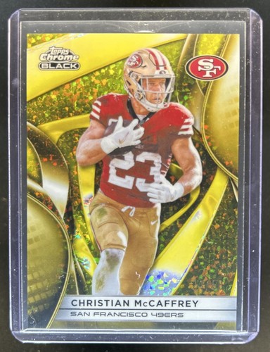2025 Topps Chrome Black Christian McCaffrey Gold Mini-Diamond Refractor #/50