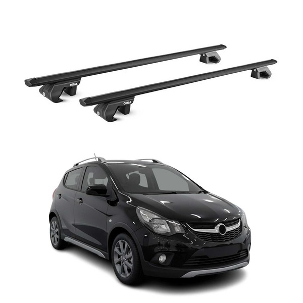 DachträGer GrundtäGer FüR Opel Karl Rocks 2017-2019 90Kg Aluminium Schwarz ABE-image