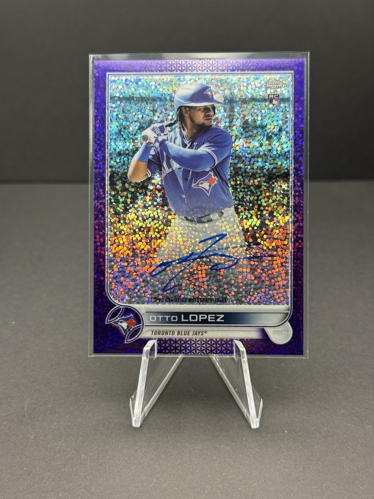 2022 Topps Chrome - Rookie Autographs Otto Lopez #RA-OL Purple Speckle /299