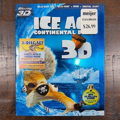 Ice Age Continental Drift 3D Blu Ray SEALED With Slipcover - NEW