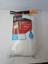 HANES  MEN'S TAGLESS BRIEFS SIZE 3XL 48 - 50" Waist PACK OF 6 NEW IN PACKAGE