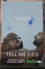 Jackson White & Grace Van Patten Signed 11x17 Tell Me Lies Poster coa jsa