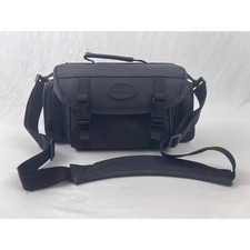 Ambico Black Nylon Padded Camera Bag Shoulder Strap Multi Pocket Case 12x6"