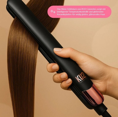 KU2 Cosmetics Glätteisen Shine | Ionen-Technologie | Keramikplatten | 130 230°C
