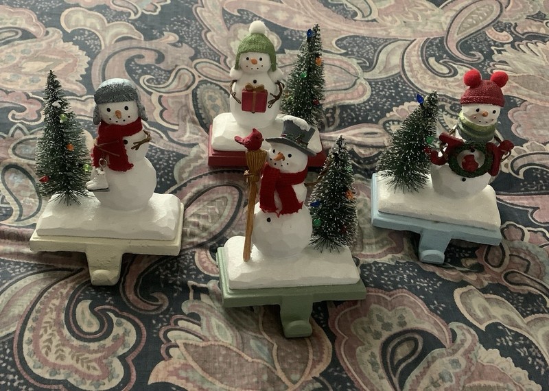 St. Nicholas square snowman stocking holder 4-piece set 