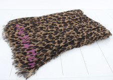 [eBay Live] Louis Vuitton, sciarpa di lana stampa leopardata, marrone/nero/viola $599