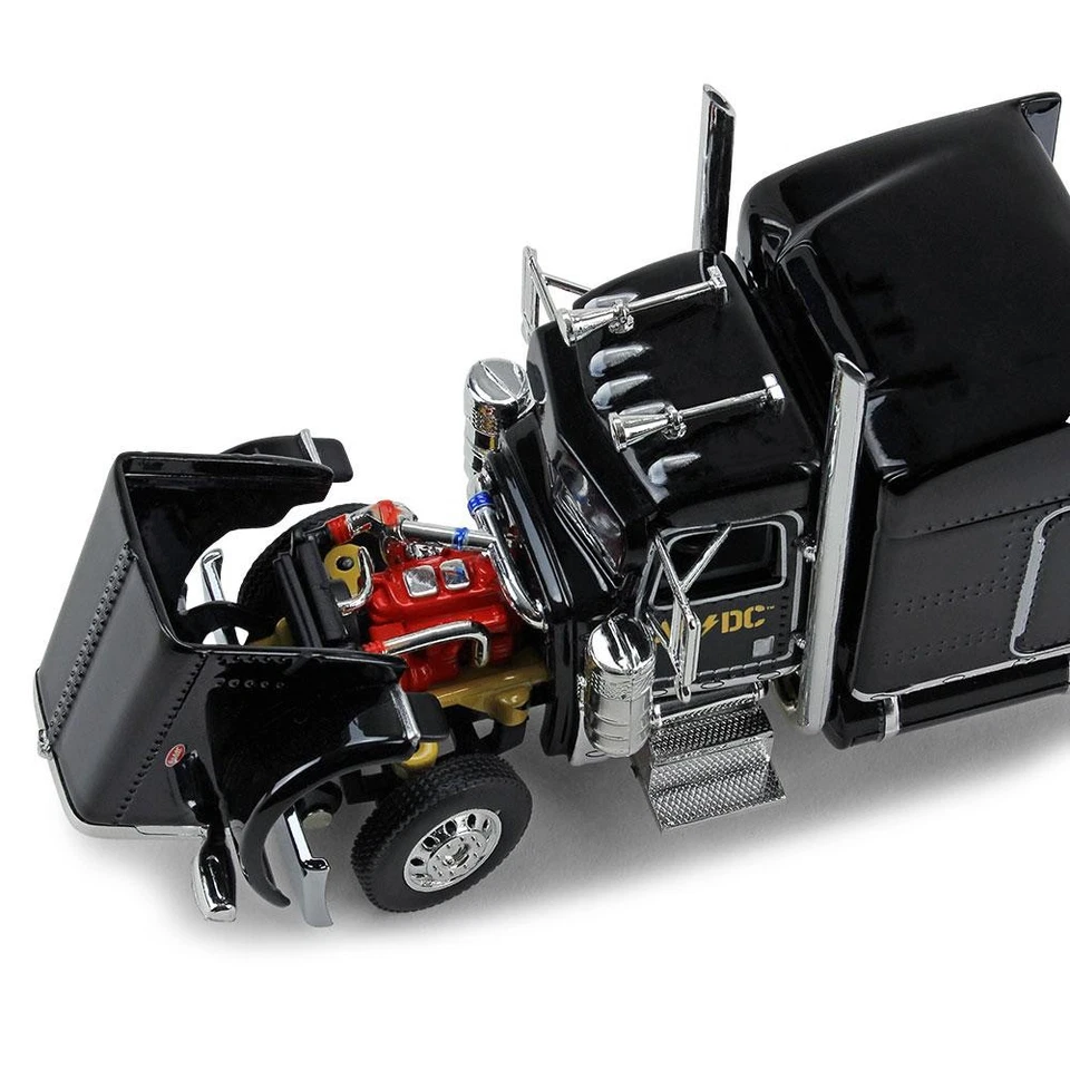 First Gear DCP 1/64 Black AC/DC Power Up Peterbilt Semi with Trailer 69-1064 - Image 2 of 4