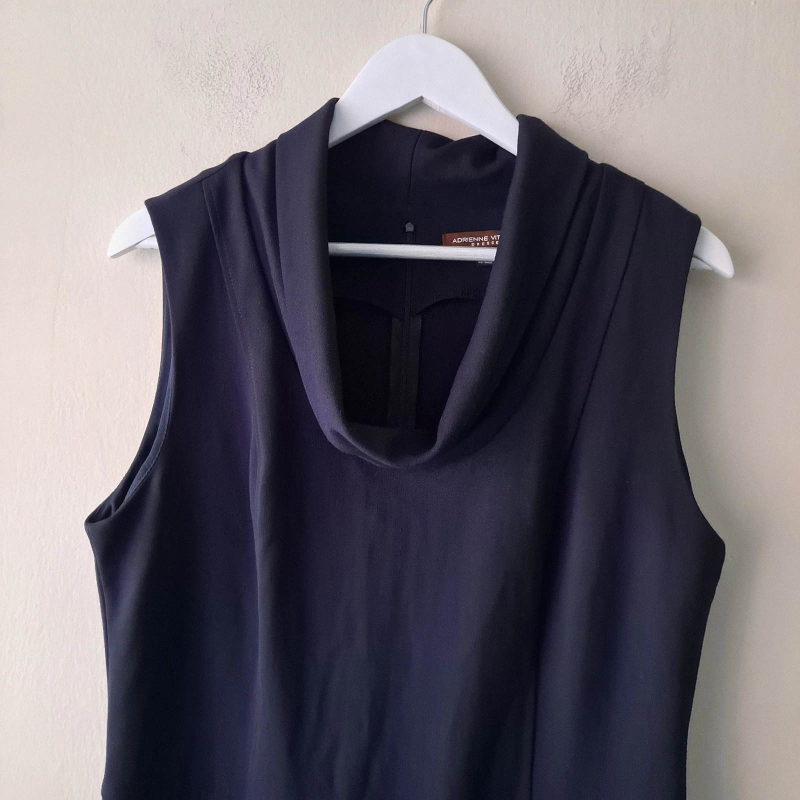 VETEMENTS Abito donna Adrienne Vittadini nero in maglia taglia 12 collo cappuccio senza maniche