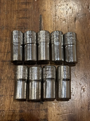 #ad Snap On Tools 1 4quot; Drive 1 4quot; Hex Magnetic Bit Holder Sockets 9pc 6pt USA SAE $85.00
