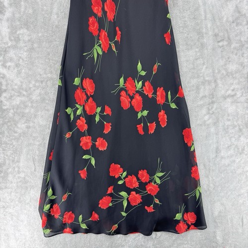 Vintage Ronnie Nicole Dress Womens 12 Floral Rose Chiffon Maxi Cottage Witchy - Picture 3 of 9