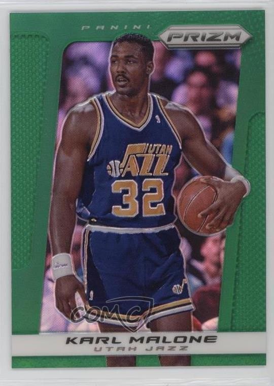 2013-14 Panini Prizm Retail Green Prizm Karl Malone #241 HOF 4f5