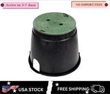 10 in. Round Valve Box and Cover, Black Box, Green ICV Cover