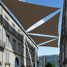 Sun Shade Sails Triangle Outdoor UV Block Canopy Cover Patio Yard Pool Brown