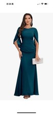 NEW Mother of The Bride/Groom Dress w/ Cape Mermaid Formal Corset Peacock Teal