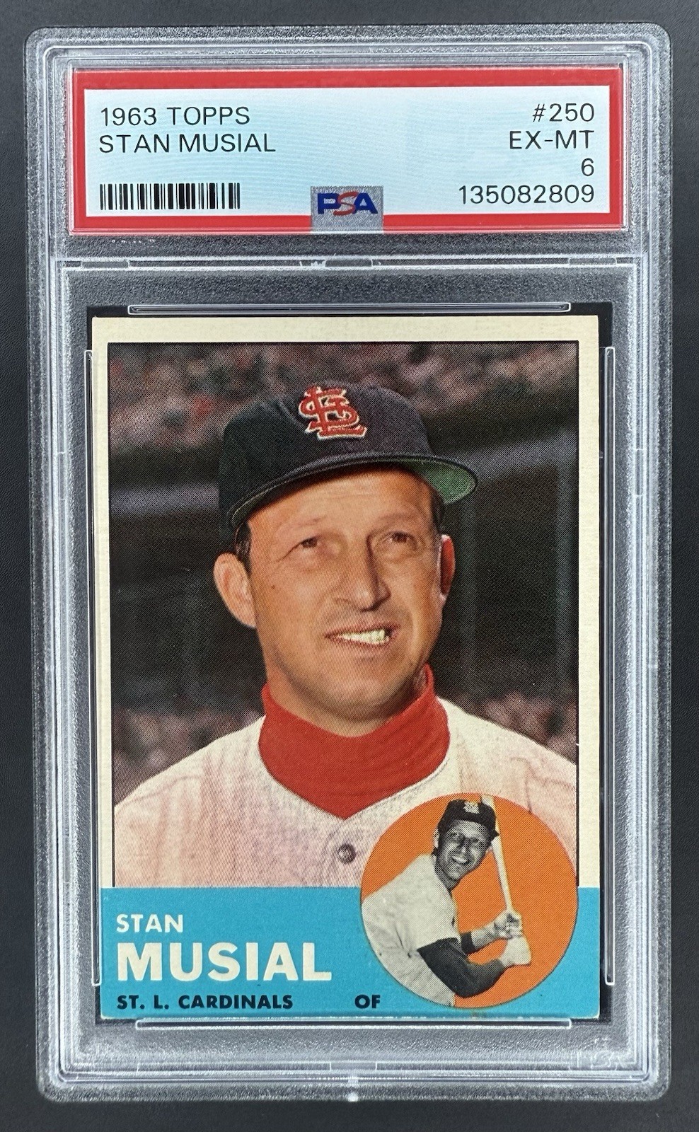 Stan Musial 1963 Topps #250 PSA 6 EX-MT St. Louis Cardinals HOF THRILL TTSC