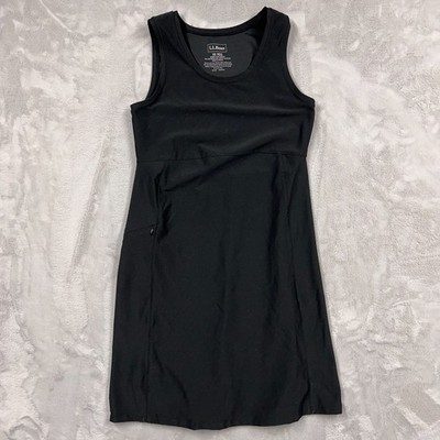 LL Bean Athletic Dress Lycra Black Side Zip Pocket Large #288940 Stretch XS