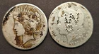 🔥 Cull Silver Dollar Lot Morgan 1901-O + Peace 1922 Heat/Drill Damaged)