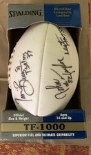 Spaulding Football Autographed By Tim Brown Lester Hayes & John Taylor 