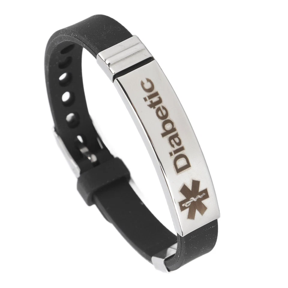 Diabetes Alert Armband Notfall ID Awareness Schmuck Diabetes Verstel NTS - Bild 3 von 4