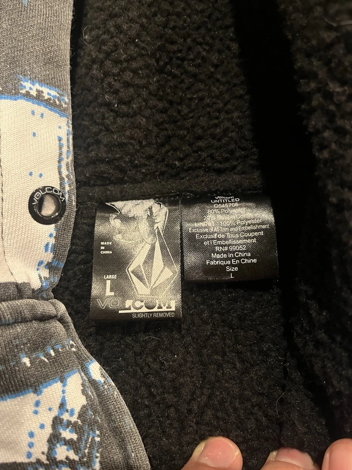 Sudadera con capucha y cremallera Y2K Volcom AOP talla L Foto 2 de 4