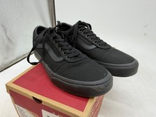 Vans Ward Skateboard Sneakers Men's Triple Black Canvas Low Top Athletic - 8