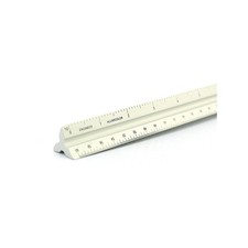 Alumicolor Aluminum Engineer Solid Drafting Scale, 12IN, Silver 12 Inch
