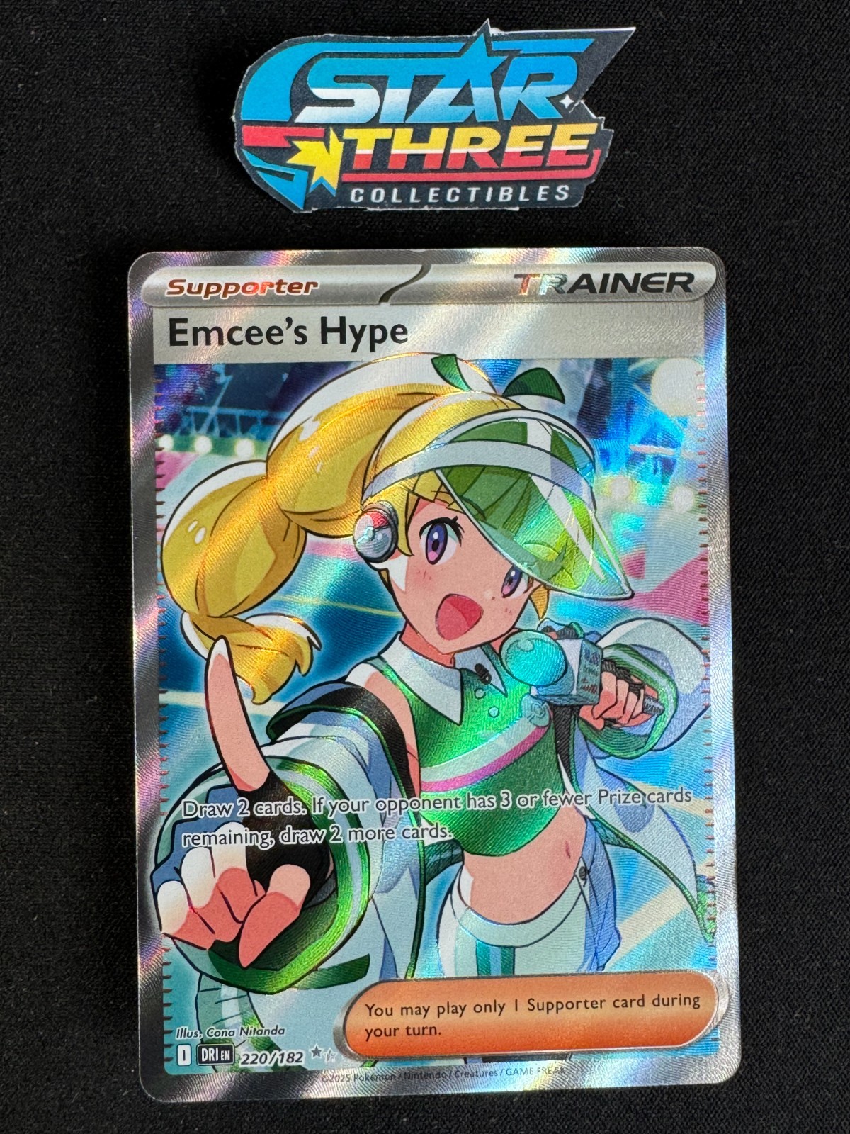 Emcee's Hype 220/182 Ultra Rare Pokemon SV Destined Rivals DRI Pack Fresh NM