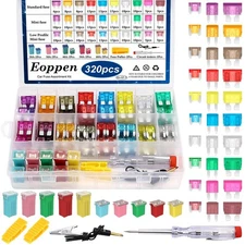 320Pcs Car Fuses Assortment Kit with Fuse Puller and Tester, Standard & Mini ...