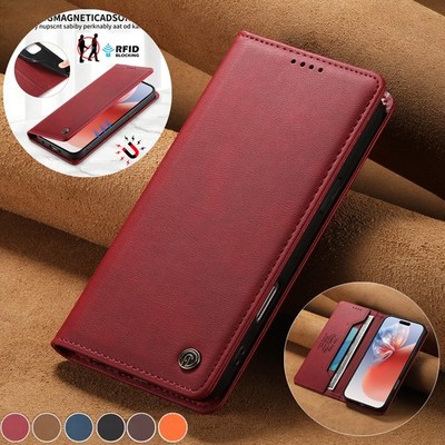 For iPhone 17e 16 15 14 13 12 11 Pro Max Magnetic Case Wallet Leather Flip Cover