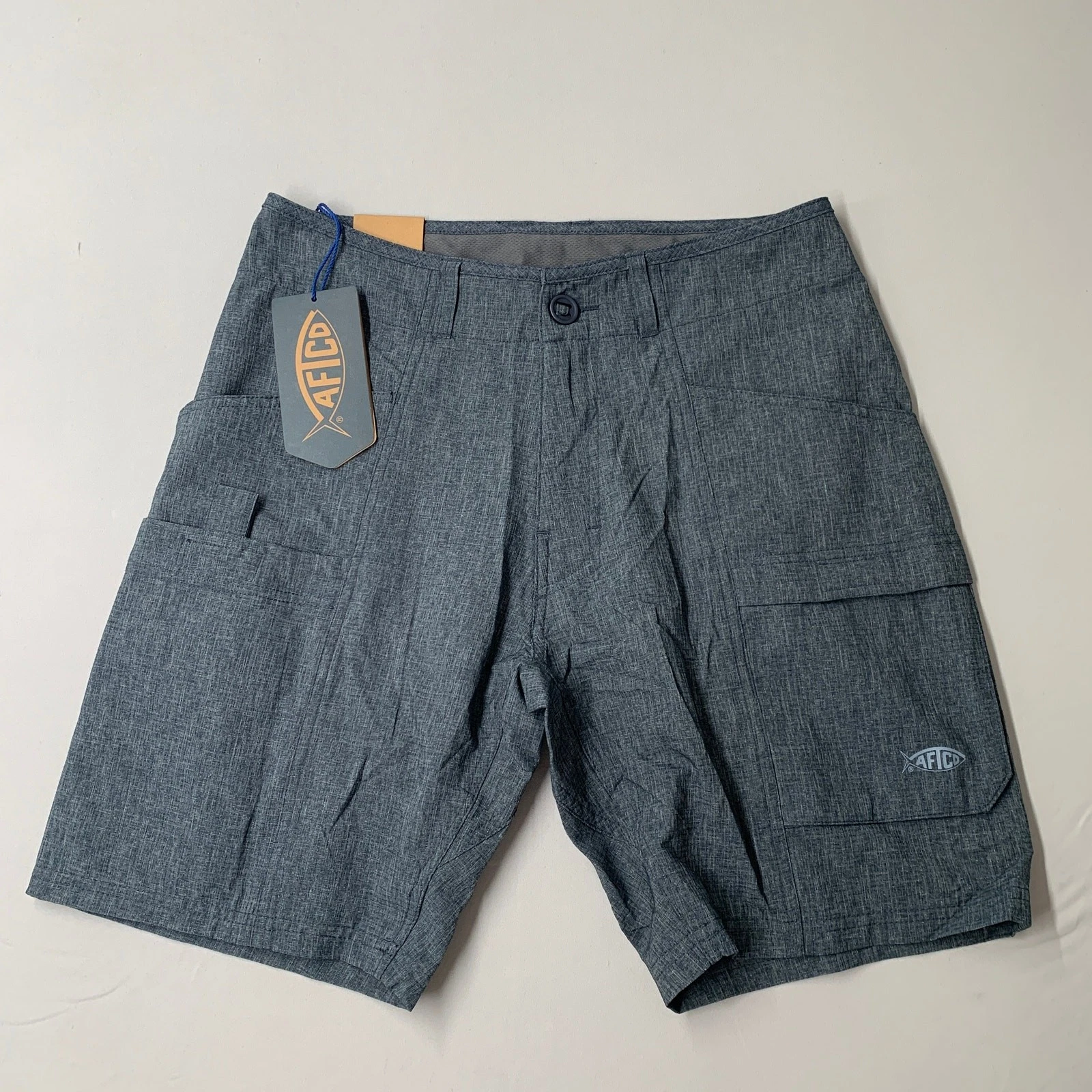 Aftco Men Diffuse Fishing Shorts 28 Blue Diffuse Navy M105 Cargo AFTech 7.5