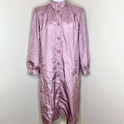 80s Weather Wise Betsy B Rain Jacket 9/10 Womens Pink Long Trench Coat Vintage