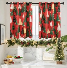 Christmas Holiday Curtains  Red  Green Window Drapes, NEW in Package 52 x 36 In