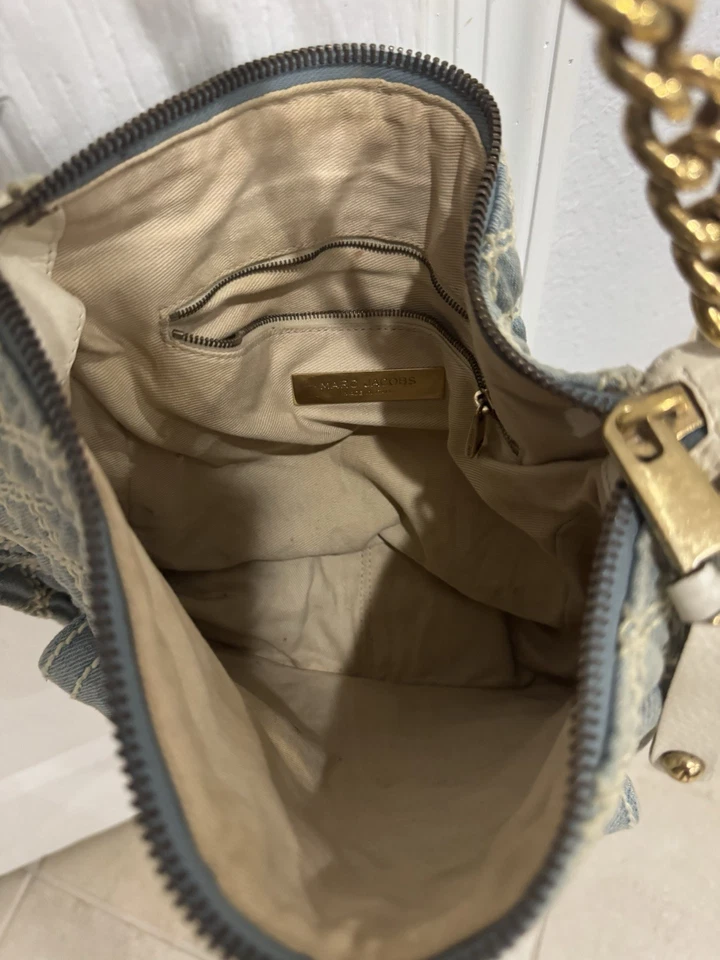 Marc Jacobs Denim Quilted Little Stam Shoulder Bag - Image 4 of 4