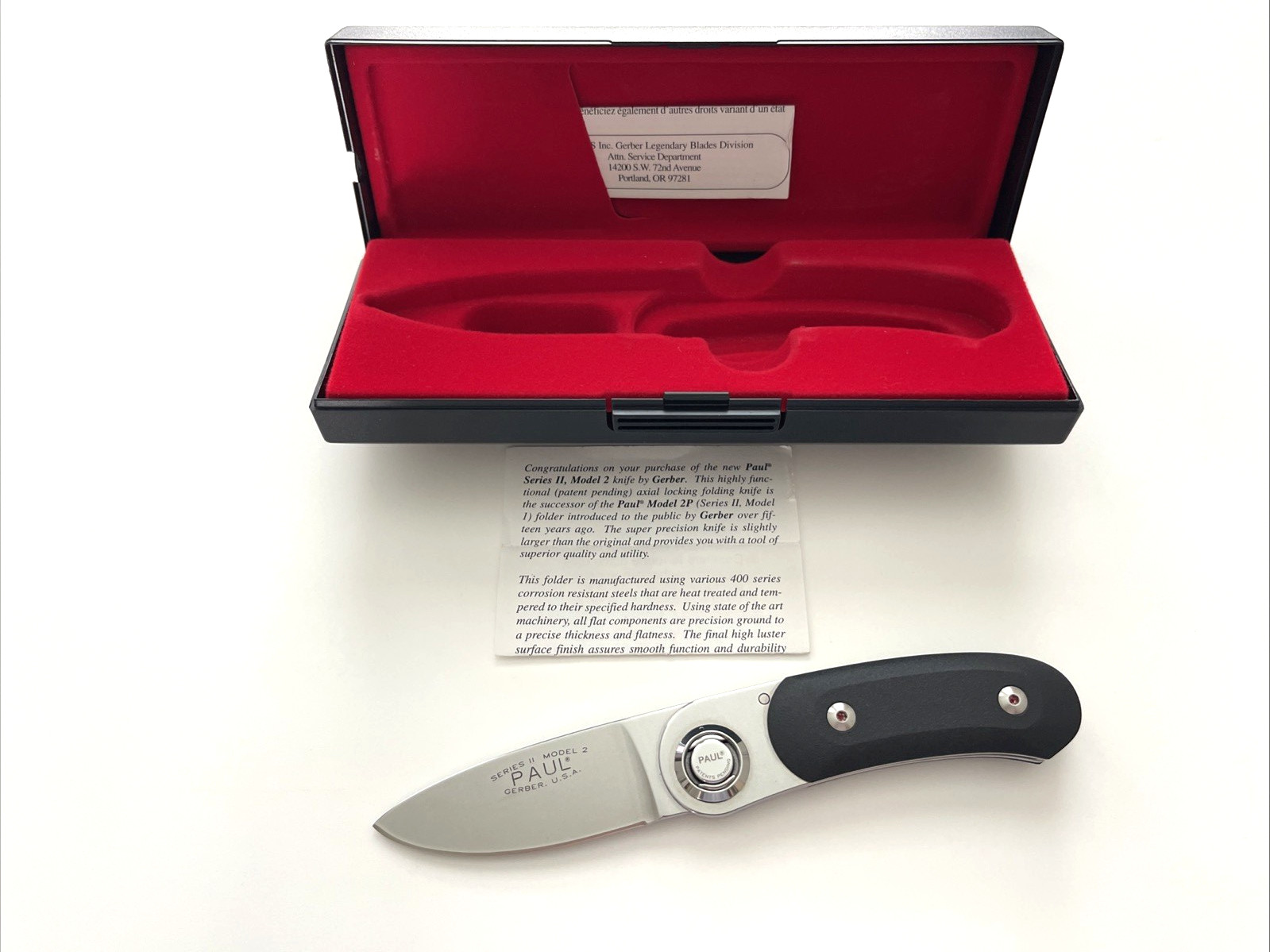 Gerber Paul Series II Model 2 Folding Knife First Production Run USA 1996