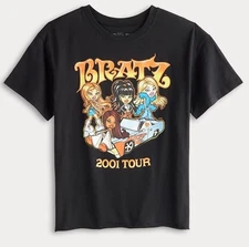 Bratz T Shirt 2001 Tour Women’s Black Crop T Shirt Size L