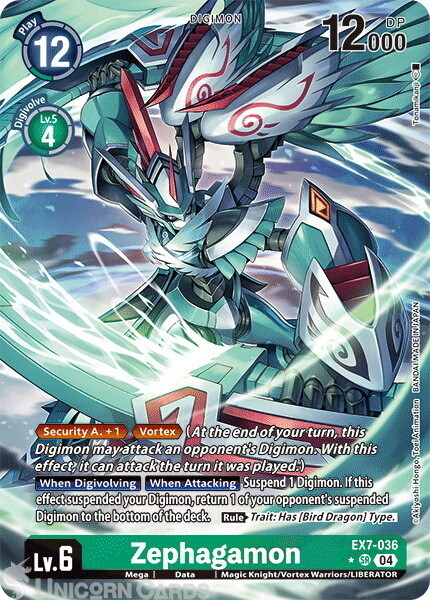 EX7-036 Zephagamon : Super Rare Alternative Art Digimon Card : EX07: Digimon Lib