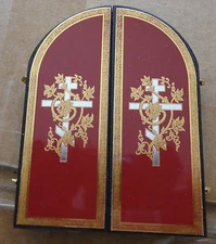 Russian  Triptych Icon  Christ with Matrona 