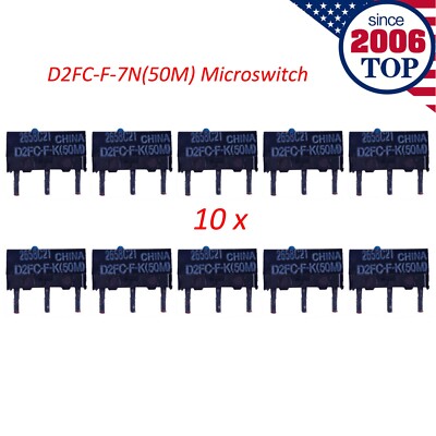 10PCS OMRON Mouse Micro Switch D2FC-F-7N(50M) Blue Dot  Mouse Button Fretting