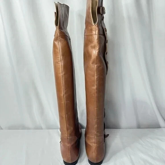 Alexandra Neel Brown Knee High Boots size 38 1/2 - Imagem 3 de 4