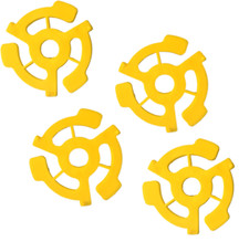 45 RPM 7" Record Easy Snap-In Insert Yellow Plastic Adapters 4 