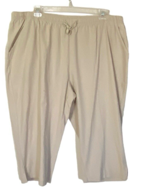 Cathy Daniels 100% Cotton Capri Pull On Pants Khaki Women's Size 3X NWT  Flaw | eBay