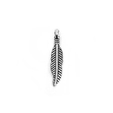 20 Feather Charms Pendants Tibetan Silver Tone 19 x 4 mm US Seller 413