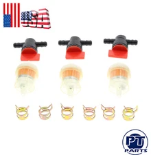3Kit 1/4" In Line Shut Cut Off Valve Clamp Fuel Gas Filter For BS