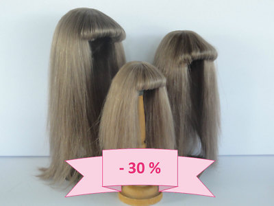Perruque Pour Poupée T16 – 100% Cheveux Naturels, 49.5 Cm, Fabrication Française